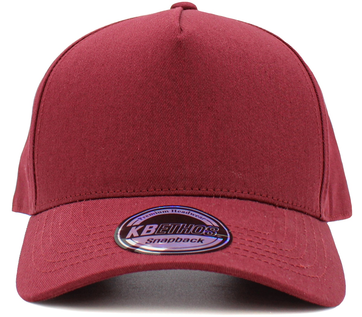 Burgundy Baseball 5 Panel Cap Front View